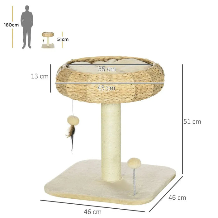 51cm Cat Tree Kitty Activity Centre | Top Bed, Toy Ball, Sisal Scratching Post | Premium Quality