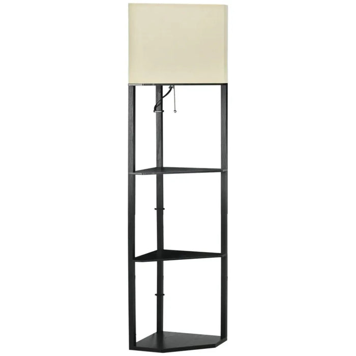 Corner Floor Lamp with Shelves, Modern Standing Lamps for Living Room Bedroom