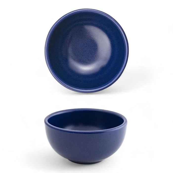 Ceramic Snack&Dip Bowl Matrix Blue 8cm