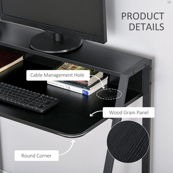 Stylish Computer Desk w/ Upper Storage Shelf, Durable Steel Frame, Perfect for Home or Office