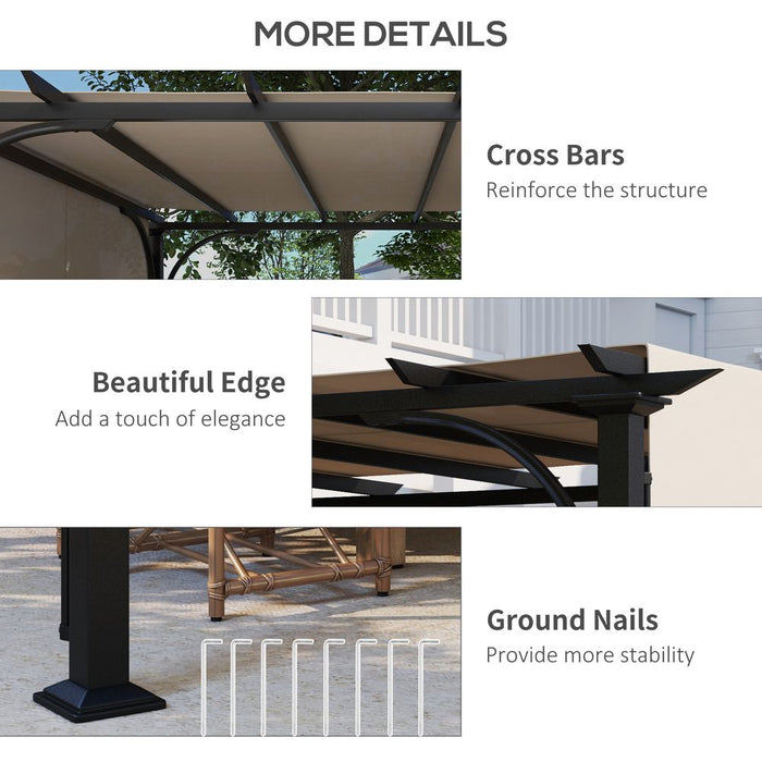 Outsunny Retractable Pergola Sun Shade Canopy - Reliable, Sturdy, and Stylish Outdoor Shelter