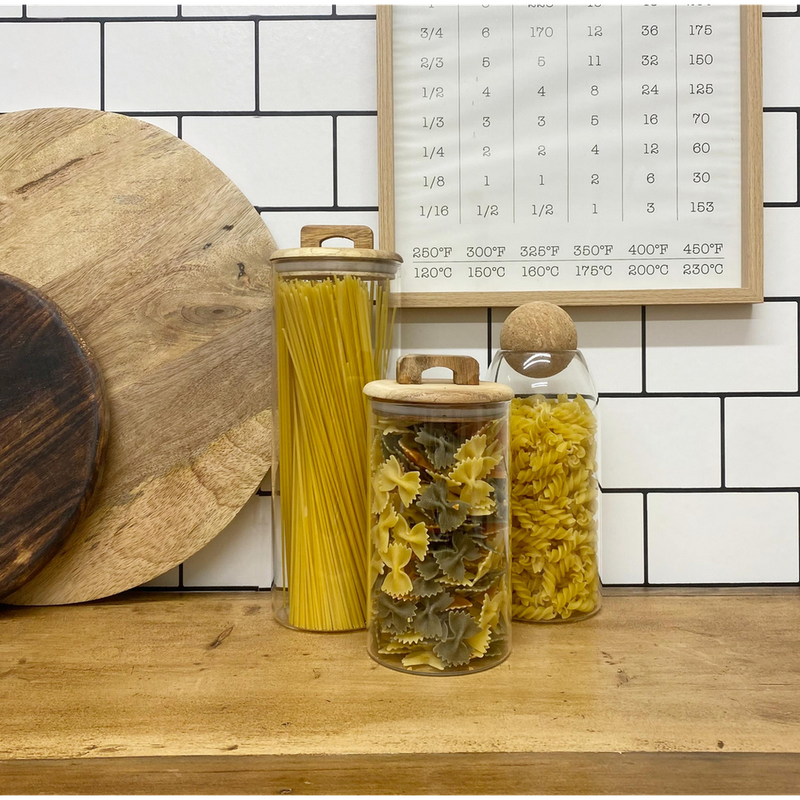 Premium Glass Storage Jar w/ Acacia Lid - 1.2L Capacity