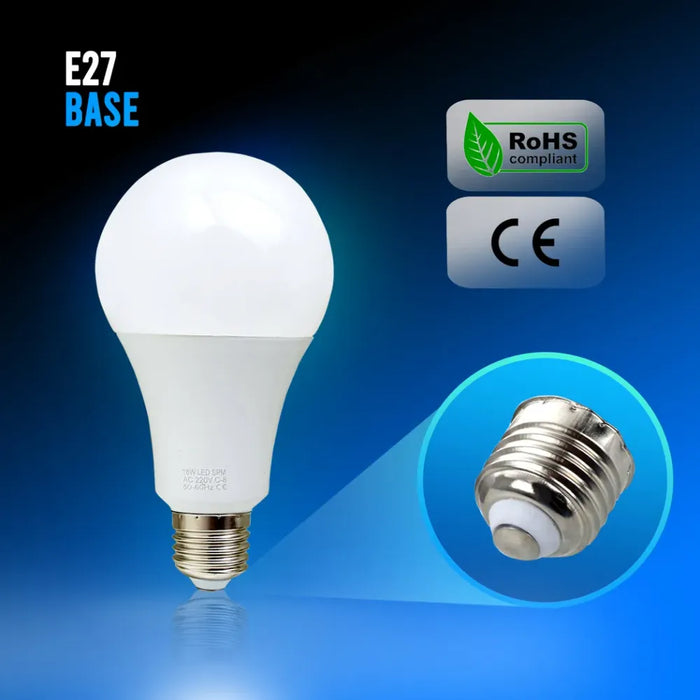 9W E27 Screw LED Light GLS bulbs, Energy Saving Edison  Cool White 6000K non dimmable lights