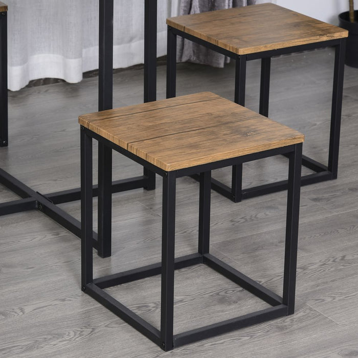 Stylish 5-Piece MDF Dining Set w/ Stools - Black/Brown - High Quality