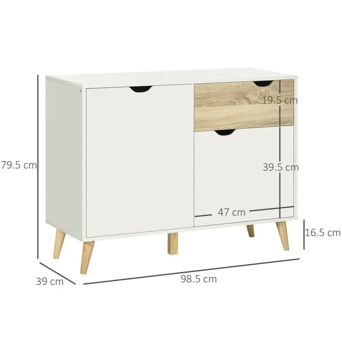 Modern Sideboard Storage Cabinet, Accent Cupboard with Drawer for Living Room