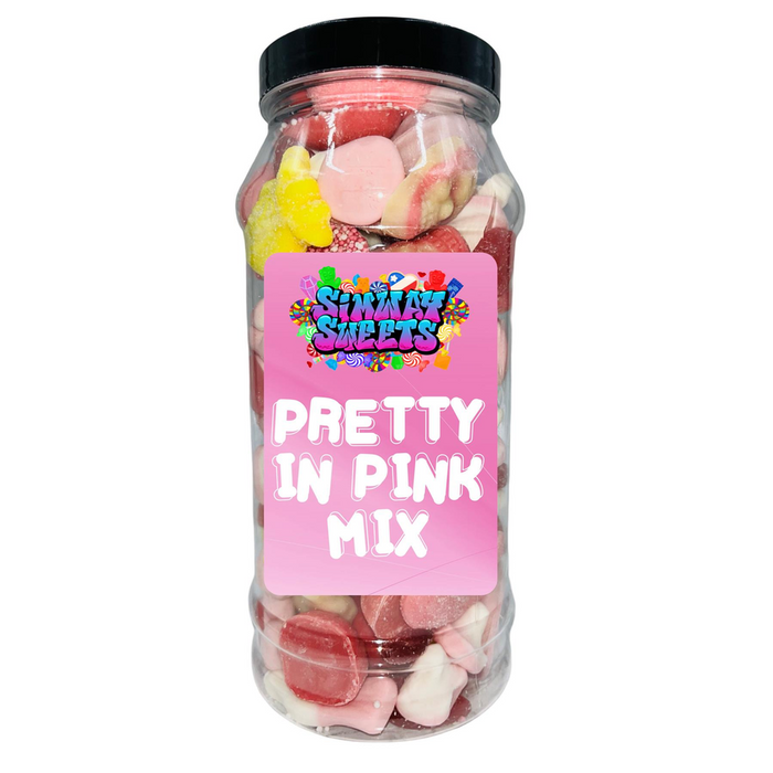 Sweet Delight Gift Candy Jar - Pretty In Pink Mix Sweets