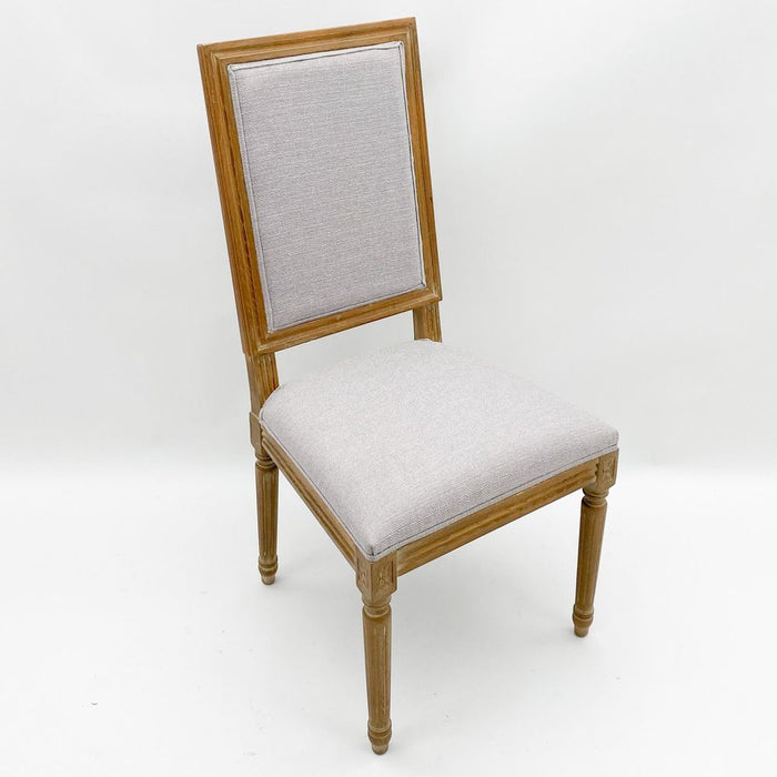 96CM BEIGE LINEN FABRIC LOUIS CHAIR