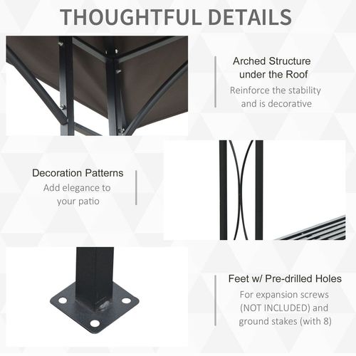 2.5x1.5m BBQ Tent Canopy Patio Outdoor Awning Gazebo Party Sun Shelter