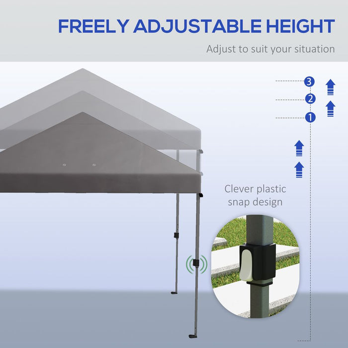 Outsunny 3x3 Pop Up Gazebo - Instant Shelter with 1-Button Push, Grey. High quality, fast assembly, perfect for outdoor gatherings.