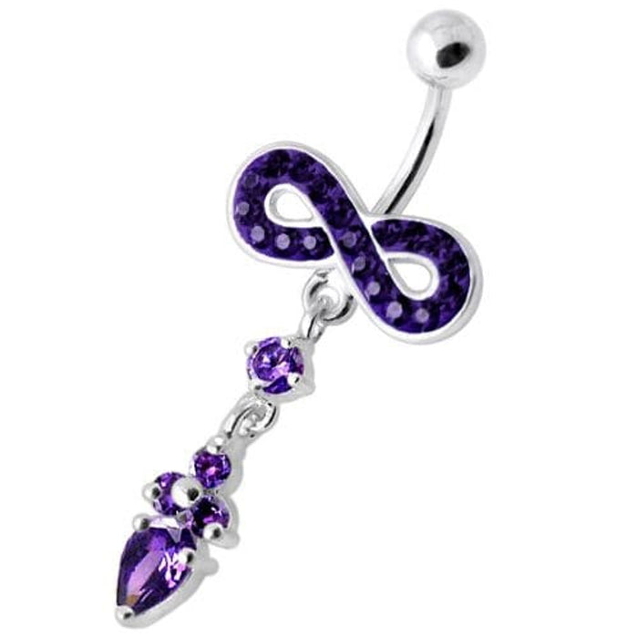 Jeweled Infinity Dangling Navel belly bar