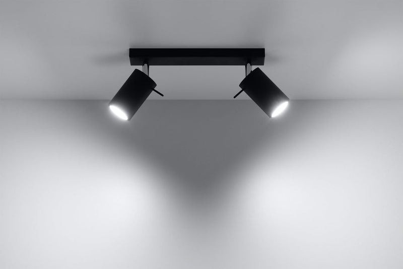 Premium Black Rotating Tube Ceiling Lamp - Modern Loft Design - High Quality GU10 Bulbs - Best for Unique Arrangements