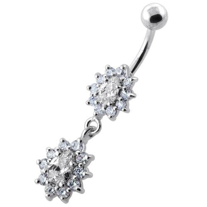 Fancy Jeweled cute belly button piercing