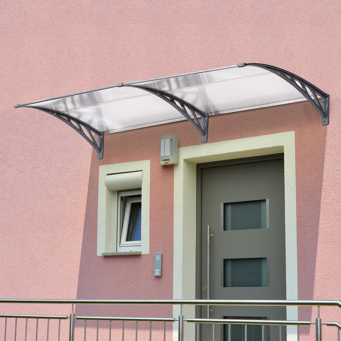 Premium Clear Door Canopy - Rain & Sun Shelter - UV Resistant - Easy Mounting