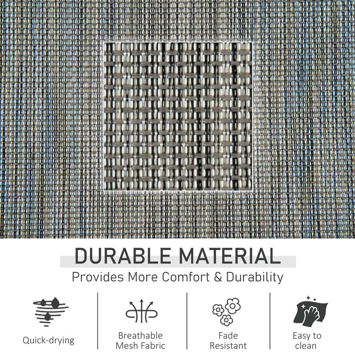 Premium Outdoor Rocking Chair with Breathable Mesh Seat, Recliner, & Removable Headrest - Dark Grey Sun