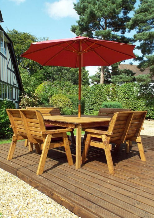 Charles Taylor Solid Wood 8-Seater Outdoor Dining Set | 250cm x 250cm | 10-Year Guarantee