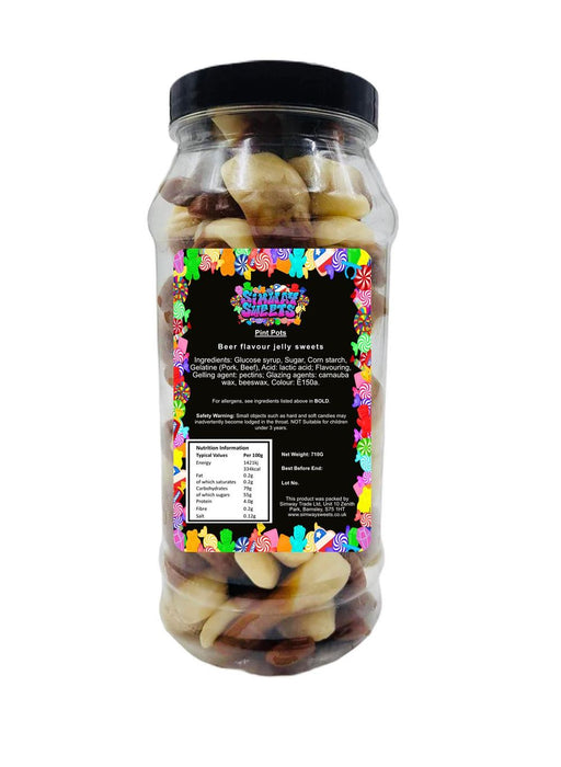 Pint Pots: Retro Jelly Beer Flavor Gummy Sweets - Best Quality, Gift-Ready Jar