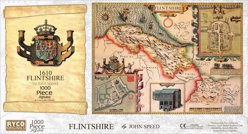 Flintshire Historical Map 1000 Piece Jigsaw Puzzle (1610)