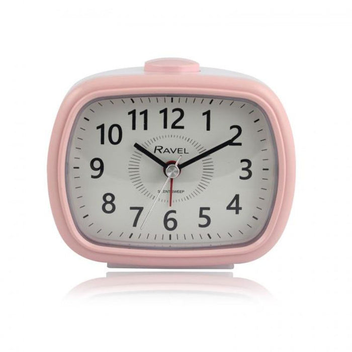 Ravel Mid-sized Bedside Quartz Alarm Clock - Pink/White RC042.5