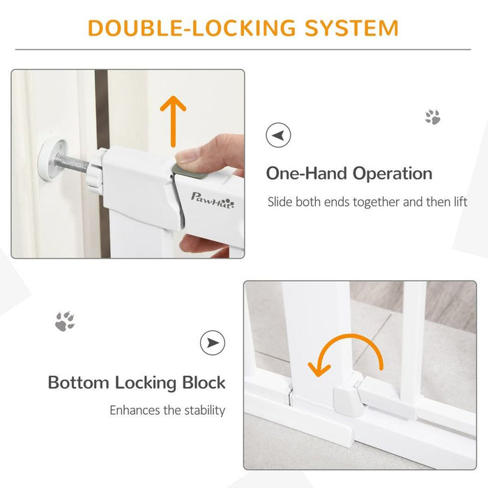 Premium Pet Safety Gate | Pressure Fit for Stairs | Small Door | Double Locking | Top-Quality