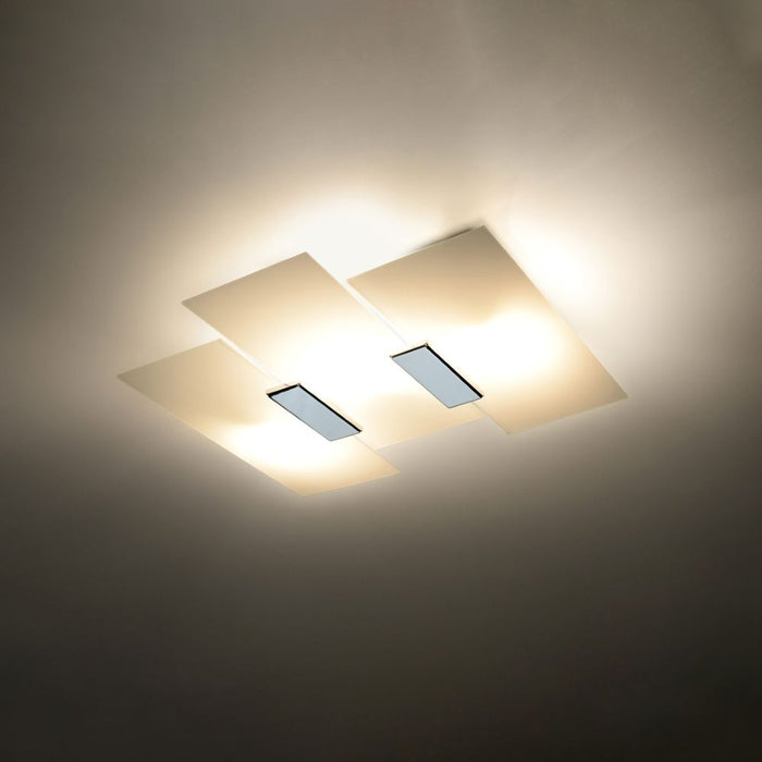 Ceiling lamp steel, glass Fabiano modern Design E27