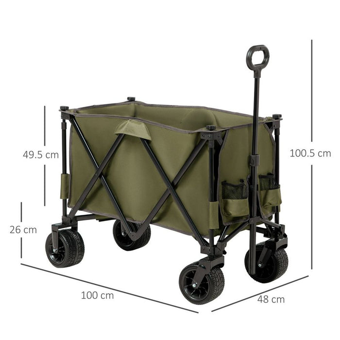 Folding Garden Trolley - Collapsible Camping Trolley - Steel Frame - Oxford Fabric