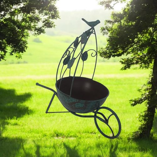 36CM GREEN METAL GARDEN PLANTER