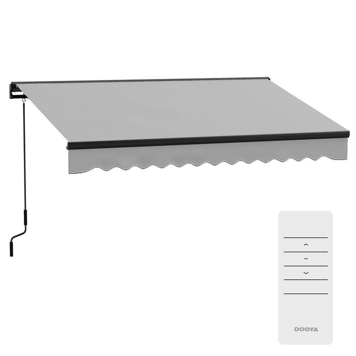 Outsunny 3 x 2m Electric Retractable Awning, Aluminium Frame, Light Grey