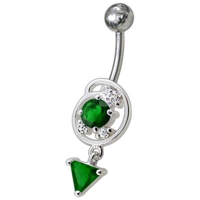 Silver Fancy Dangling Belly Navel Ring