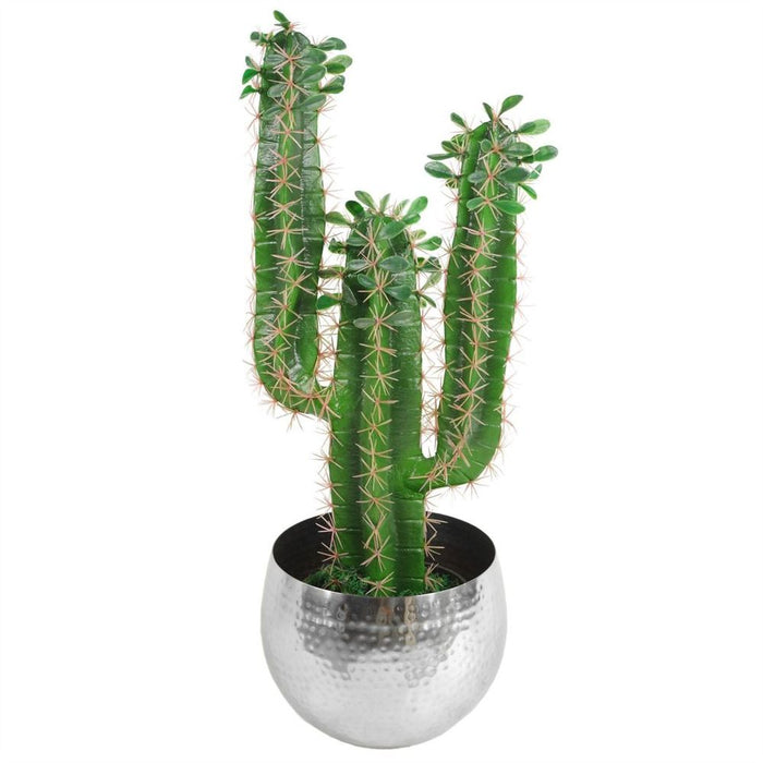 Premium Large Metal Planter 22x18cm | Hammered Silver | Straight Edge | Professional Quality