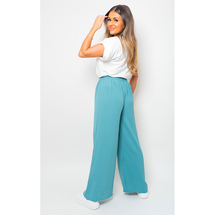 Lauryn Drawstring Waist Wide Leg Trouser: Chic & Comfortable Pants