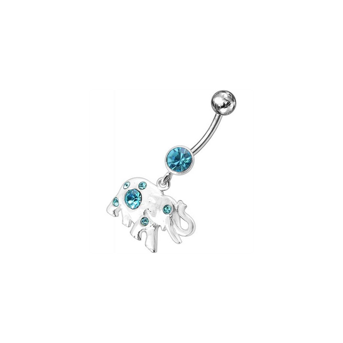 Jeweled Elephant Dangling Belly Ring