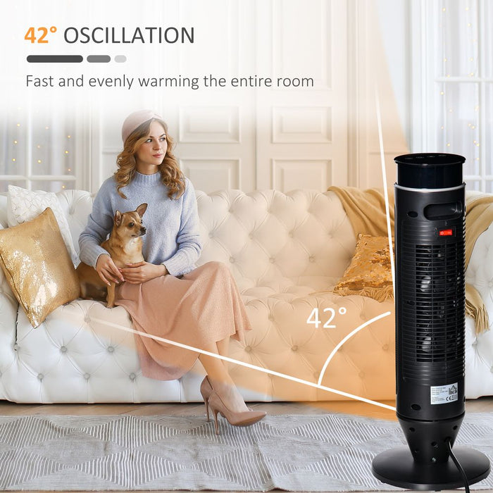 High-Quality Ceramic Tower Space Heater w/ 42� Oscillation, Remote Control & 8Hr Timer