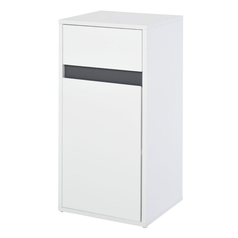 HOMCOM Modern Minimalistic Bathroom Storage Cabinet w/Drawer Cupboard Adjustable Shelf Door Home Organiser Sleek Beautiful Freestanding Compact White