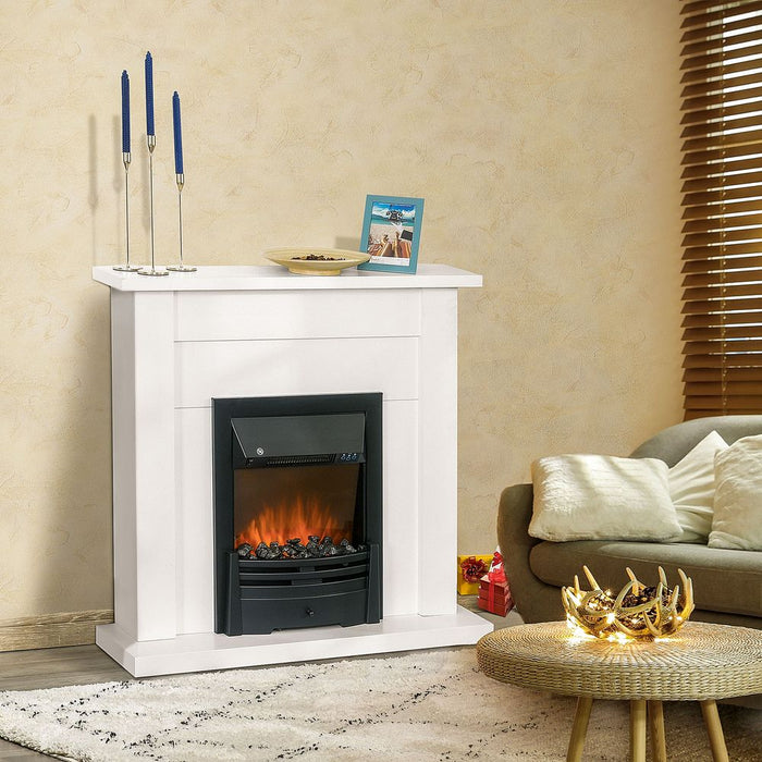 2000W 5-Level MDF Electric Fireplace Heater w/ Remote White