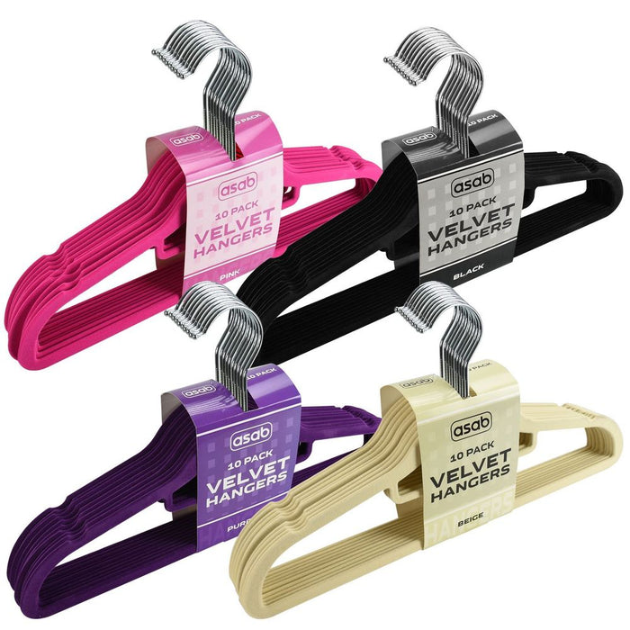 Premium Velvet Flocked Hangers | Set of 10 | Non-Slip & Space-Saving | Organize Your Wardrobe