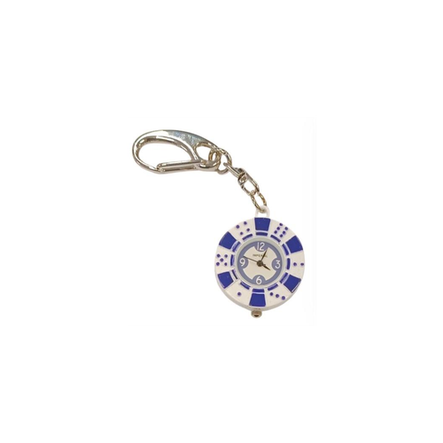 Imperial Key Chain Clock White & Blue £10 London Casinos IMP748B - CLEARANCE NEEDS RE-BATTERY