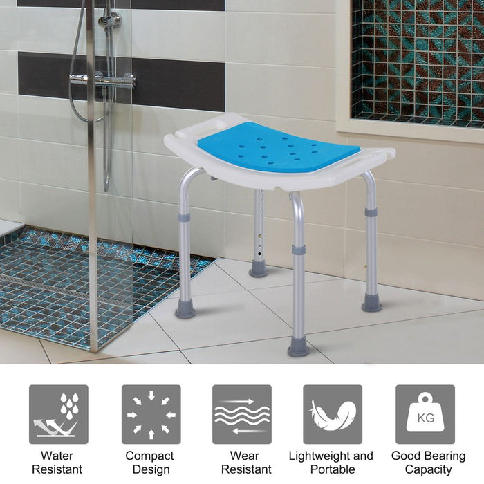 Premium Aluminum Bath Stool: Non-Slip, Adjustable, Spa Shower Chair | High-Quality, Easy-to-Assemble | 136KG Capacity