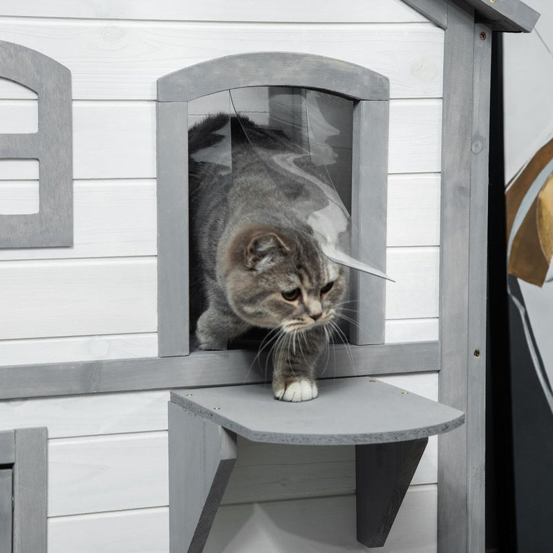 PawHut Kitten Condo - Openable Roof, Catio Enclosure, White