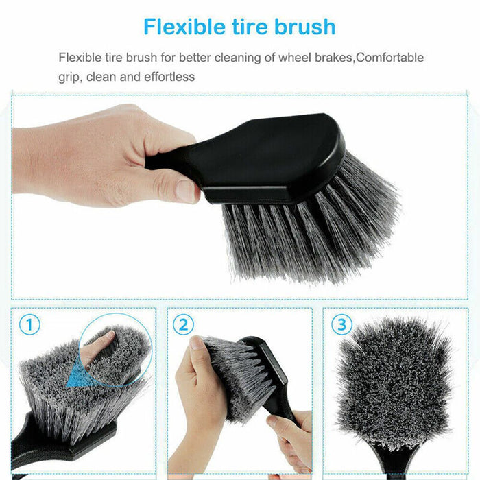 Car Detailing Brush Set for Wheel Cleaning Rotating Wheel Brush Car Cleaner