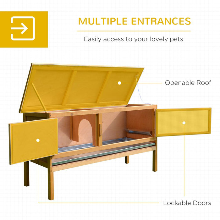 Premium Wooden Rabbit Hutch | Outdoor Small Animal House | Hinged Top | Best Quality