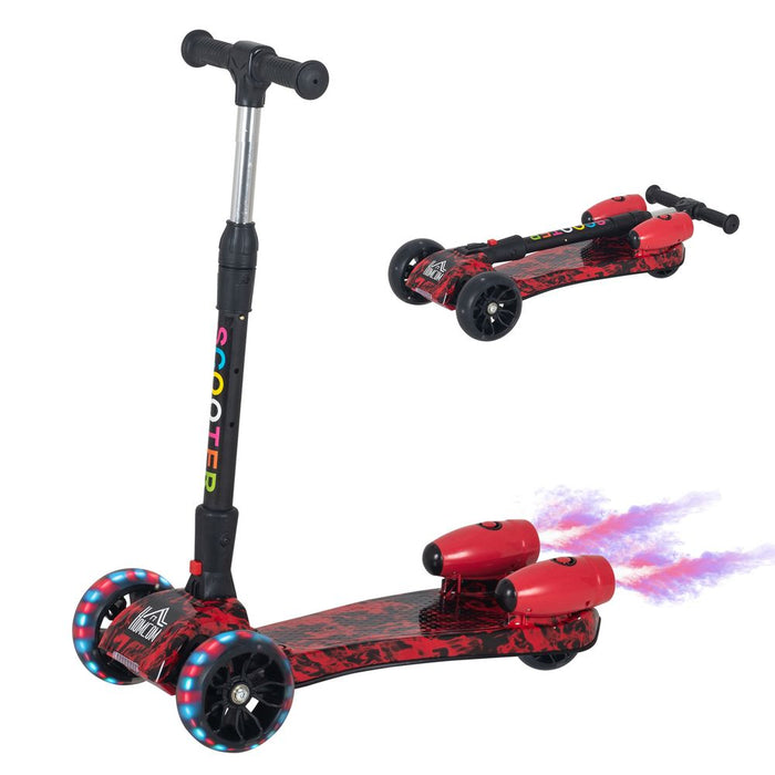 Ultimate E-Scooter for Kids: Light, Music, Water Spray, 3-6 Yrs, Red