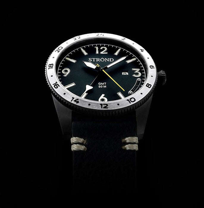 STROND SSC-101 24h GMT, All Black WATCH Steel Bezel, Premium Quality Watch