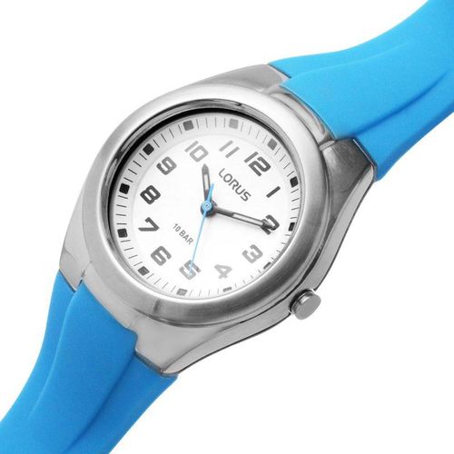 Lorus Children's White dial With Blue Silicone Strap Watch RRX77GX9