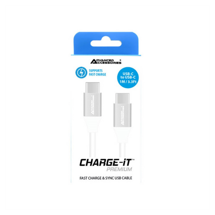 AA CHARGE-IT Premium USB-C to USB-C Cable Supports Fast Charge (Up to 60W)