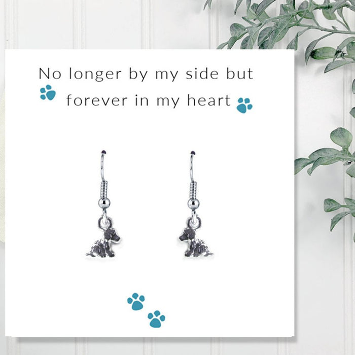 No Longer By My Side - Dog Earrings on Message Card