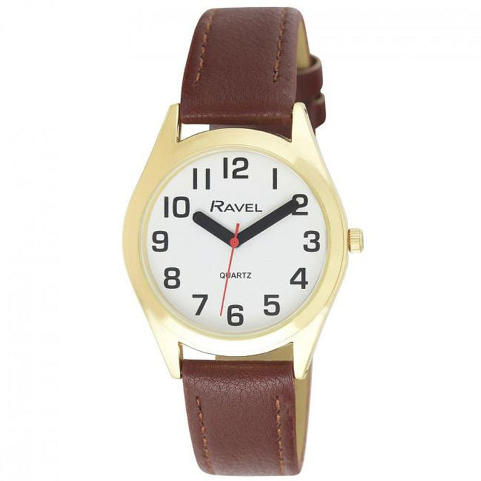 Ravel Mens Classic Strap Watch - Brown/Gold - R0125.45.1