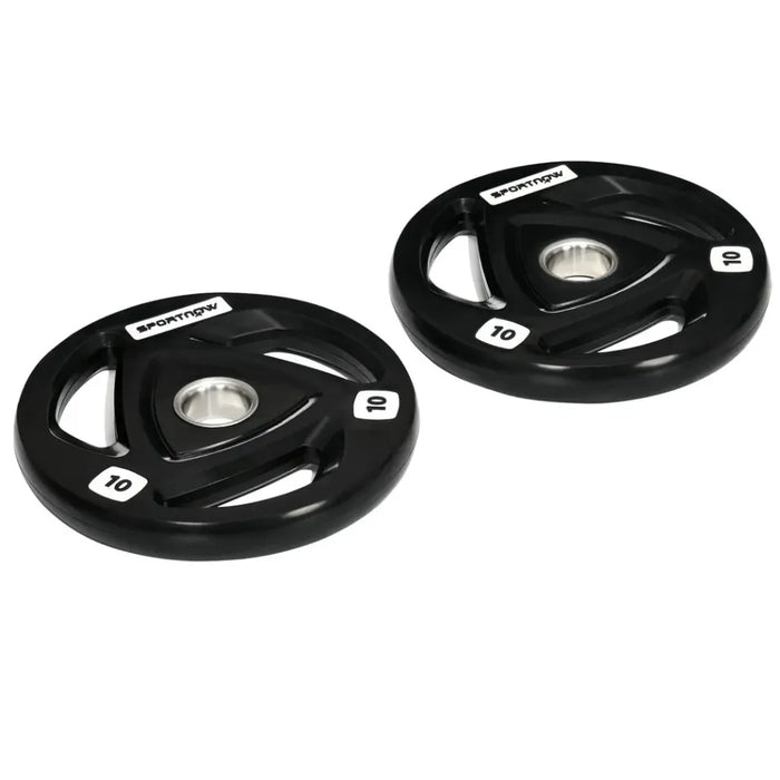 High-Quality Olympic Weight Plates, Tri-Grip Barbell Weights - 2x10kg