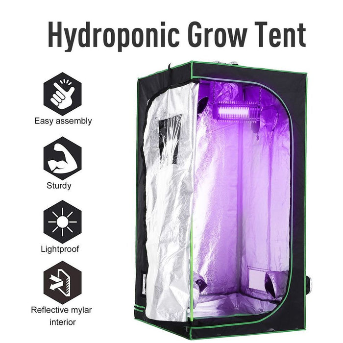 Outsunny Mylar Hydroponic Grow Tent w/ Floor Tray for Indoor Plant 80x80x160cm