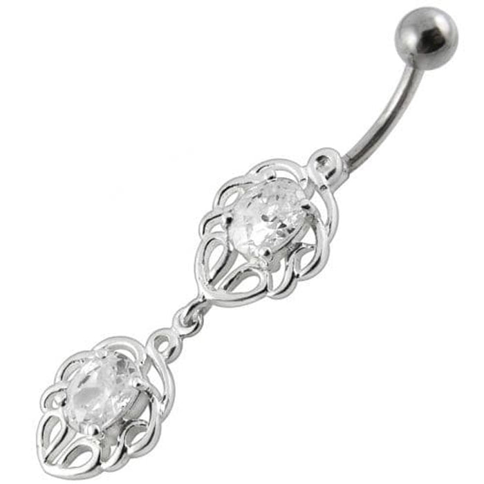 Fancy Jeweled Dangling Belly Ring