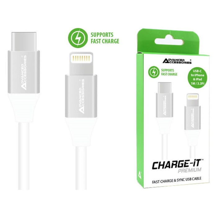 AA CHARGE-IT Premium USB-C to iPhone & iPad Cable Supports Fast Charge